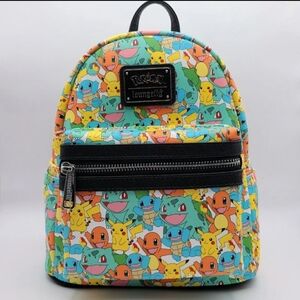 Loungefly Pokemon Starters All Over Print Mini Backpack Women's Fashion Bag